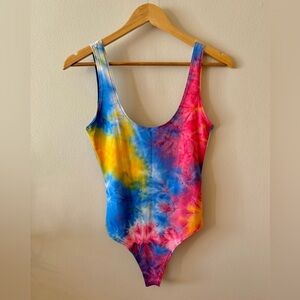 Wild Honey Stretchy Rainbow Tie Dyed Bodysuit